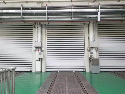 고속 보안 차고 문 롤링 빠른 롤 업 빠른 롤러 셔터 100W 전력